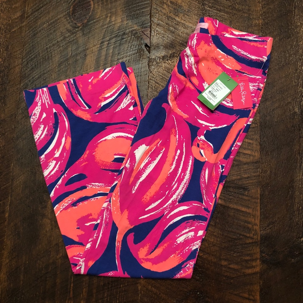 Lilly Pulitzer Pink and Orange Straight Leg Pants